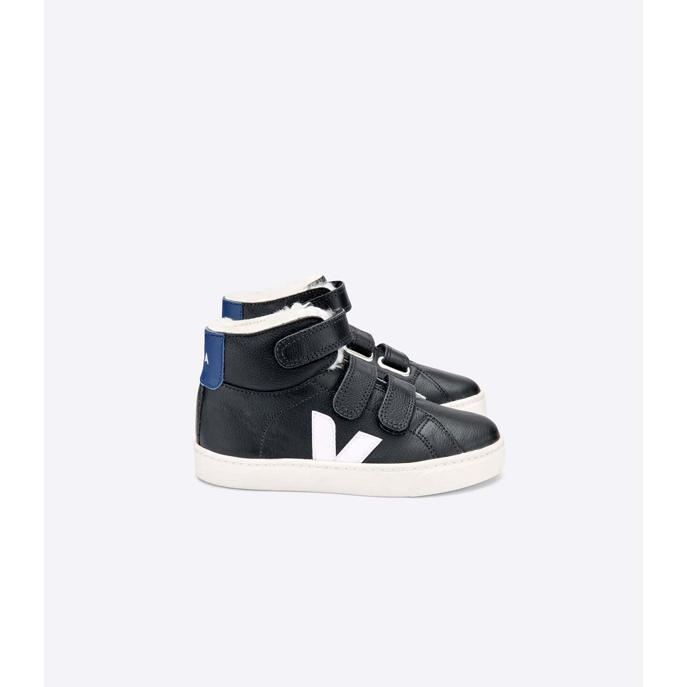 Black Kids\' Veja ESPLAR MID FURED CHROMEFREE High Tops | AU 685RVD